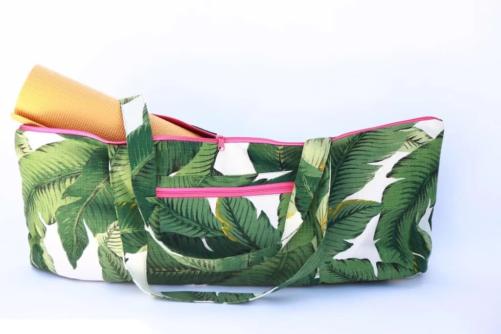 Beverly Hills Hotel banana leaf yoga tote